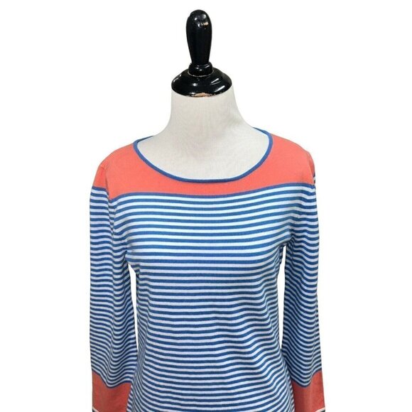 STS Sail to Sable Women's S Small Knit Sweater Dress Striped Long Sleeves Blue - Picture 2 of 8